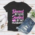 Blessed By God Spoiled By Husband Tshirt Women V-Neck T-Shirt