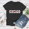 Chicago Flag Star Logo Women V-Neck T-Shirt