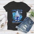 Cool I Wear Blue For Autism Awareness Accept Understand Love Flower Gnome Tshirt Women V-Neck T-Shirt