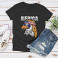 Cool Merica Eagle Mullet Usa 4Th Of July Gift Women V-Neck T-Shirt