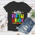 Cute Hello Fifth Grade Outfit Happy Last Day Of School Gift Women V-Neck T-Shirt