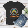 Cute School Counselor Rainbow Women V-Neck T-Shirt