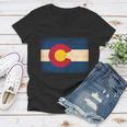 Denver Flag Grunge Colorado Women V-Neck T-Shirt