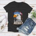 Eagle Mullet 4Th Of July Cool Gift Usa American Flag Merica Gift Women V-Neck T-Shirt