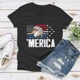 Eagle Mullet 4Th Of July Gift Usa American Flag Merica Cool Gift Women V-Neck T-Shirt