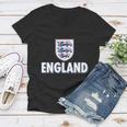 England Soccer Three Lions Flag Logo Tshirt Women V-Neck T-Shirt