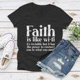 Faith Is Like Wifi God Jesus Religious Christian Men Women Women V-Neck T-Shirt