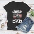 Fathers Day Flag My Favorite Marine Calls Me Dad Tshirt Women V-Neck T-Shirt