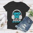 Fathers Day Funny Gamer Dad Women V-Neck T-Shirt