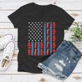 Firefighter Us American Flag Firefighter 4Th Of July Patriotic Man Woman_ Women V-Neck T-Shirt