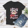 Flower Floral Made In 1962 60 Years Of Perfection 60Th Birthday Tshirt Women V-Neck T-Shirt