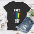 Free Bear Hugs Gay Pride Tshirt Women V-Neck T-Shirt