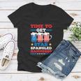 Funny 4Th Of July Time To Get Star Spangled Hammered Women V-Neck T-Shirt