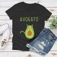 Funny Avogato Cinco De Mayo Gift Cinco De Meow Cat Avocado Gift Women V-Neck T-Shirt