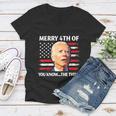 Funny Biden Confused Merry Happy 4Th Of You KnowThe Thing Women V-Neck T-Shirt