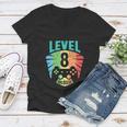 Funny Level 8 Unlocked 8Th Birthday Girl Women V-Neck T-Shirt