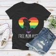 Funny Lgbt Free Mom Hugs Pride Month Women V-Neck T-Shirt