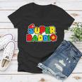 Funny Super Daddio Fathers Day Gamer Tshirt Women V-Neck T-Shirt