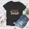 Funny Wild Two Animal Safari 2Nd Birthday V2 Women V-Neck T-Shirt