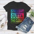 Gay Pride Straight Outta The Closet Tshirt Women V-Neck T-Shirt