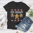 Gingerbread Oh Snap Ugly Christmas Sweater Women V-Neck T-Shirt