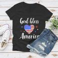 God Bless America For Patriotic Independence Day 4Th Of July Gift Women V-Neck T-Shirt