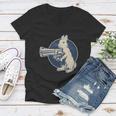 Hare Trigger Gangster Bunny Women V-Neck T-Shirt