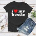 I Love My Bestie Best Friend Bff Cute Matching Friends Heart Women V-Neck T-Shirt