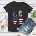 Irish Wolfhound Love Dog American Flag 4Th Of July Usa Funny Gift Women V-Neck T-Shirt