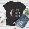 Its Not A Phase Halfmoon Lgbt Gay Pride Lesbian Gift Women V-Neck T-Shirt