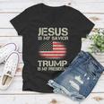 Jesus Is My Savior Trump Is My President Women V-Neck T-Shirt