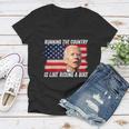 Joe Biden Falling Off His Bicycle Funny Biden Falls Off Bike V4 Women V-Neck T-Shirt