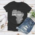 Juneteenth June 19 1865 Africa Word Cloud Art Women V-Neck T-Shirt