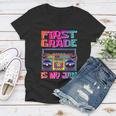 Kids 1St Grade Is My Jam Vintage 80S Boombox Teacher Student Women V-Neck T-Shirt