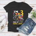 Kids 3 Year Old Shirt 3Rd Birthday Boy Monster Truck CarShirt Women V-Neck T-Shirt