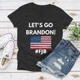 Lets Go Brandon Fjb American Flag Women V-Neck T-Shirt