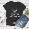 Lets Go Brandon Fjb Let Go Brandon Fjb Funny Impeach Biden American Flag Anti Biden Women V-Neck T-Shirt