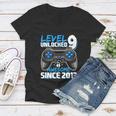 Level 9 Unlocked Awesome 2013 Video Game 9Th Birthday Gift Women V-Neck T-Shirt