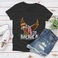 Merica Bald Eagle Mullet 4Th Of July American Flag Patriotic Gift Women V-Neck T-Shirt