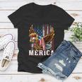 Merica Bald Eagle Mullet 4Th Of July American Flag Patriotic Meaningful Gift Women V-Neck T-Shirt