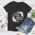 Mind Your Own Uterus Pro Choice Womens Rights Feminist Cool Gift Women V-Neck T-Shirt