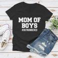 Mom Of Boys Hashtag Out Numbered Tshirt Women V-Neck T-Shirt
