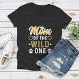 Mom Of The Wild One Funny 1St Birthday Women V-Neck T-Shirt