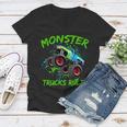 Monster Trucks Rule Tshirt Women V-Neck T-Shirt