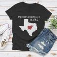 My Heart Belongs In Texas Women V-Neck T-Shirt