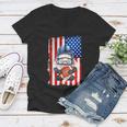 Patriotic Football Dad With Funny Gnome And American Flag Gift Women V-Neck T-Shirt