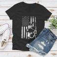 Patriotic German Shepherd American Flag Dog Lover Gift V2 Women V-Neck T-Shirt