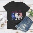 Red White Blue Trex Firework 4Th Of July Graphic Plus Size Shirt For Men Women Women V-Neck T-Shirt