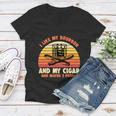 Retro I Like My Bourbon And My Cigar And Maybe Three People Funny Quote Tshirt Women V-Neck T-Shirt