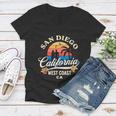 San Diego California Beach Surf Summer Vacation Vintage V3 Women V-Neck T-Shirt